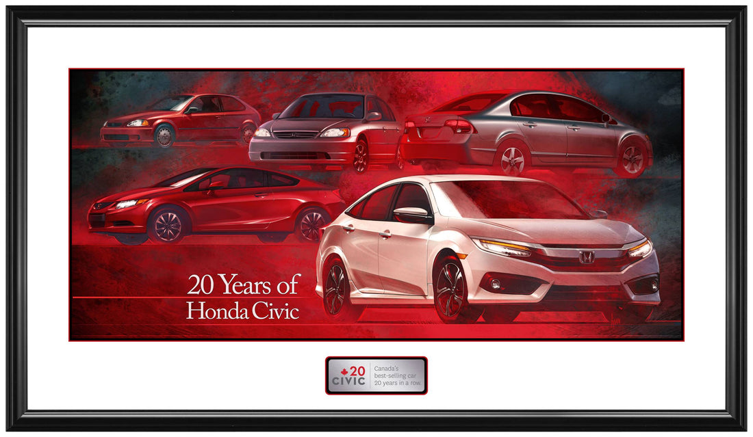 Honda Civic 20 years Anniversary-Framed poster
