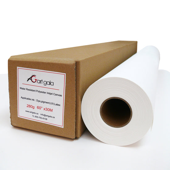 ArtGala Canvas Roll 60"x99'(30m) White Matte - Premium Water Resistant 100% Polyester Inkjet Canvas
