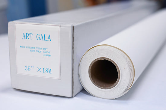 ArtGala Canvas Roll 36"x60'(18m) White Matte - Premium Water Resistant Cotton-Poly Inkjet Canvas